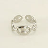 Women's Fashion Titanium Steel Geometric Hollow Opening Adjustable Ring With Electroplating