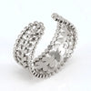 Women's Fashion Titanium Steel Geometric Hollow Opening Adjustable Ring With Electroplating