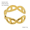 Women's Fashion Titanium Steel Geometric Hollow Opening Adjustable Ring With Electroplating