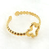 Women's Fashion Titanium Steel Geometric Hollow Opening Adjustable Ring With Electroplating