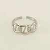 Women's Fashion Titanium Steel Geometric Hollow Opening Adjustable Ring With Electroplating