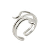 Women's Fashion Titanium Steel Geometric Hollow Opening Adjustable Ring With Electroplating