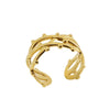 Women's Fashion Titanium Steel Geometric Hollow Opening Adjustable Ring With Electroplating