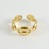Women's Fashion Titanium Steel Geometric Hollow Opening Adjustable Ring With Electroplating