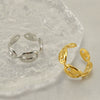 Women's Fashion Titanium Steel Geometric Hollow Opening Adjustable Ring With Electroplating
