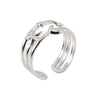 Women's Fashion Titanium Steel Geometric Hollow Opening Adjustable Ring With Electroplating