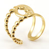 Women's Fashion Titanium Steel Geometric Hollow Opening Adjustable Ring With Electroplating