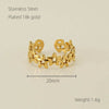 Women's Fashion Titanium Steel Geometric Hollow Opening Adjustable Ring With Electroplating