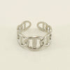 Women's Fashion Titanium Steel Geometric Hollow Opening Adjustable Ring With Electroplating