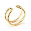 Women's Fashion Titanium Steel Geometric Hollow Opening Adjustable Ring With Electroplating