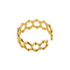 Women's Fashion Titanium Steel Geometric Hollow Opening Adjustable Ring With Electroplating