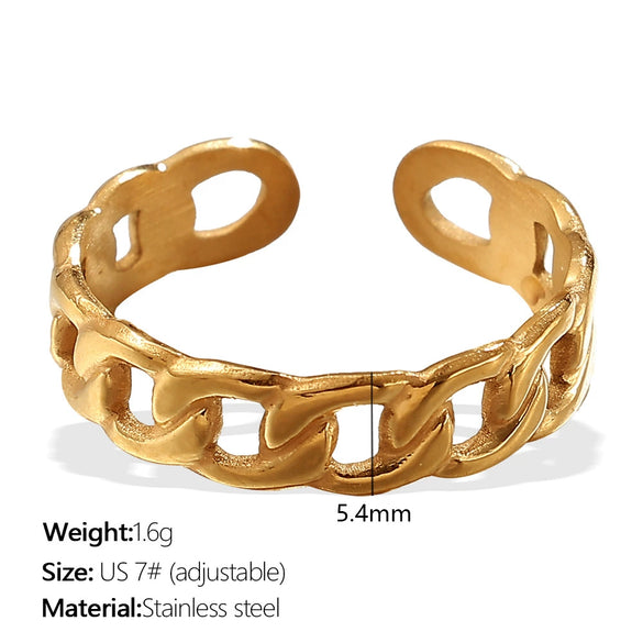 Women's Fashion 316L Stainless Steel Geometric Ring With Electroplating