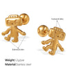 Women's Fashion 316L Stainless Steel Glossy Aircraft Robot Shape Electroplated Earrings