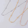 Women's Fashion Titanium Steel Rose Gold Beads Snake Bone Chain Necklace With Pearlescent Treatment