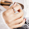 Women's Fashion Titanium Steel Rose Gold Geometric Ring With Zircon Inlay And Electroplated Finish