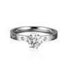 Women's Fashion Titanium Steel Rose Gold Geometric Ring With Zircon Inlay And Electroplated Finish
