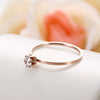 Women's Fashion Titanium Steel Rose Gold Geometric Six Claw Solitaire Ring Simple Electroplated Stainless Steel Open Finger Ring