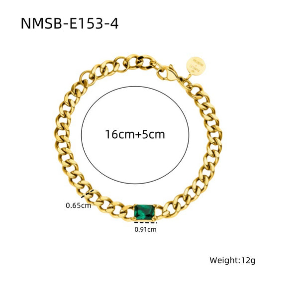 Women's Fashion Trendy Geometric Stainless Steel 18K Vacuum Goldplated Bracelet