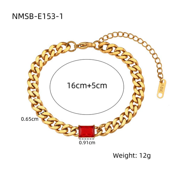 Women's Fashion Trendy Geometric Stainless Steel 18K Vacuum Goldplated Bracelet