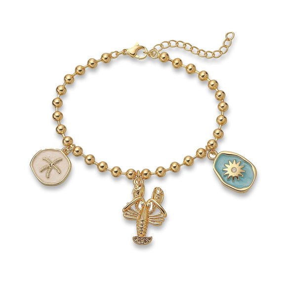 Women's Fashion Trendy Hand Jewelry Copper Geometric Lobster Crab Pendant Bracelet Micropaved