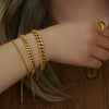 Women's Fashion Trendy Hiphop Style Stainless Steel Electroplated Geometric Chain Bracelet