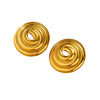 Women's Fashion Versatile Trendy Light Luxury Titanium Steel And Stainless Steel Hollow Thread Circle Disc Earrings With Electroplating