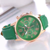Women's Fashion Watch Belt Alloy Case Pu Strap Stainless Steel Clasp Round Dial Leisure Style