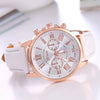 Women's Fashion Watch Belt Alloy Case Pu Strap Stainless Steel Clasp Round Dial Leisure Style