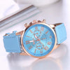 Women's Fashion Watch Belt Alloy Case Pu Strap Stainless Steel Clasp Round Dial Leisure Style
