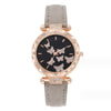 Women's Fashion Watch Bracelet Set Alloy Imitation Leather Rose Gold Buckle Round Quartz Watch