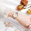 Women's Fashion Waterproof Luxury Leisure Alloy Case Sapphire Crystal Glass Mirror Imitation Leather Strap Round Dial Watch