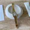 Women's Fashion Wine Barrel Shape Alloy Watch With Bamboo Band