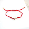 Women's Fashion Woven Copper Adjustable Bracelet With Micro Inlaid Color Zircon Geometric Heart Shape Jewelry