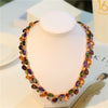 Women's Fashion Zircon Rhombus Necklace With Colorful Stone Inlay Geometric Pendant Elegant Wholesale Jewelry