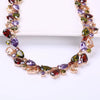 Women's Fashion Zircon Rhombus Necklace With Colorful Stone Inlay Geometric Pendant Elegant Wholesale Jewelry