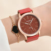 Women's Fashionable Alloy And Textile Glass Quartz Round Dial Watch