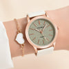 Women's Fashionable Alloy And Textile Glass Quartz Round Dial Watch