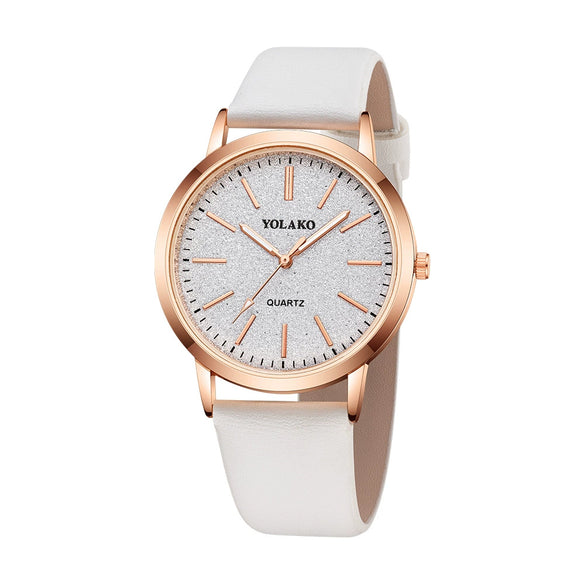 Women's Fashionable Alloy And Textile Glass Quartz Round Dial Watch