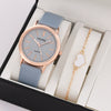 Women's Fashionable Alloy And Textile Glass Quartz Round Dial Watch