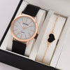 Women's Fashionable Alloy And Textile Glass Quartz Round Dial Watch