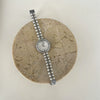 Women's Fashionable Alloy Case And Beads Strap Round Dial Diamondencrusted Bracelet Watch