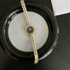 Women's Fashionable Alloy Case And Beads Strap Round Dial Diamondencrusted Bracelet Watch