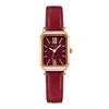 Women's Fashionable Alloy Case Pu Strap Rectangular Dial Rose Gold Buckle Pin Buckle Spiral Crown Watch With Printed Logo And Mineral Reinforced Mirror