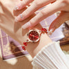 Women's Fashionable Alloy Round Dial Clover Bracelet Watch