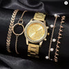 Women's Fashionable Alloy Watches With Round Dial And Stainless Steel Buckle