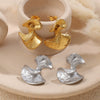 Women's Fashionable And Versatile Rotating Ballet Fanshaped 316L Stainless Steel Electroplated Earrings