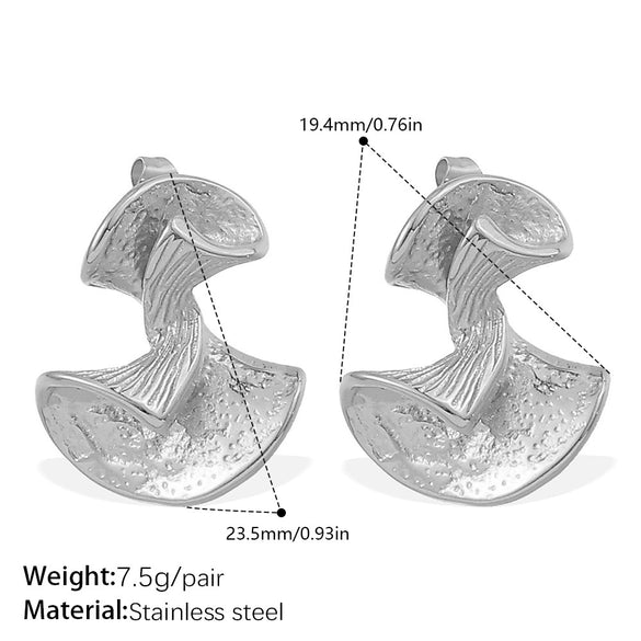 Women's Fashionable And Versatile Rotating Ballet Fanshaped 316L Stainless Steel Electroplated Earrings