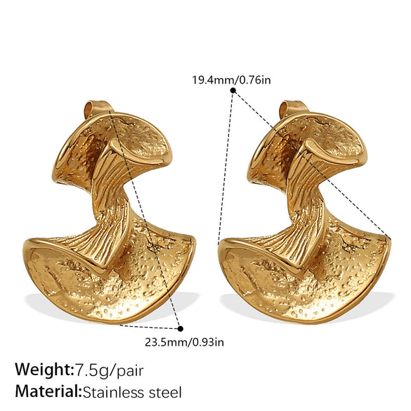 Women's Fashionable And Versatile Rotating Ballet Fanshaped 316L Stainless Steel Electroplated Earrings