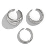 Women's Fashionable Asymmetrical Alloy Geometric Open Ring 3Piece Set With Electroplating