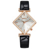 Women's Fashionable Casual Summer Quartz Watch With Alloy Case Imitation Leather Strap Stainless Steel Buckle And Diamond Dial Shape